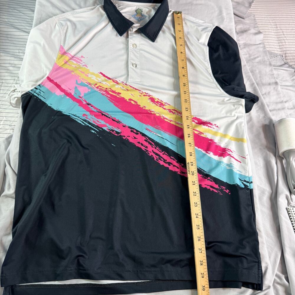 Chubbies Polo Shirt XL Colorblock Retro Stripe Performance Stretch Golf Casual - Picture 8 of 8